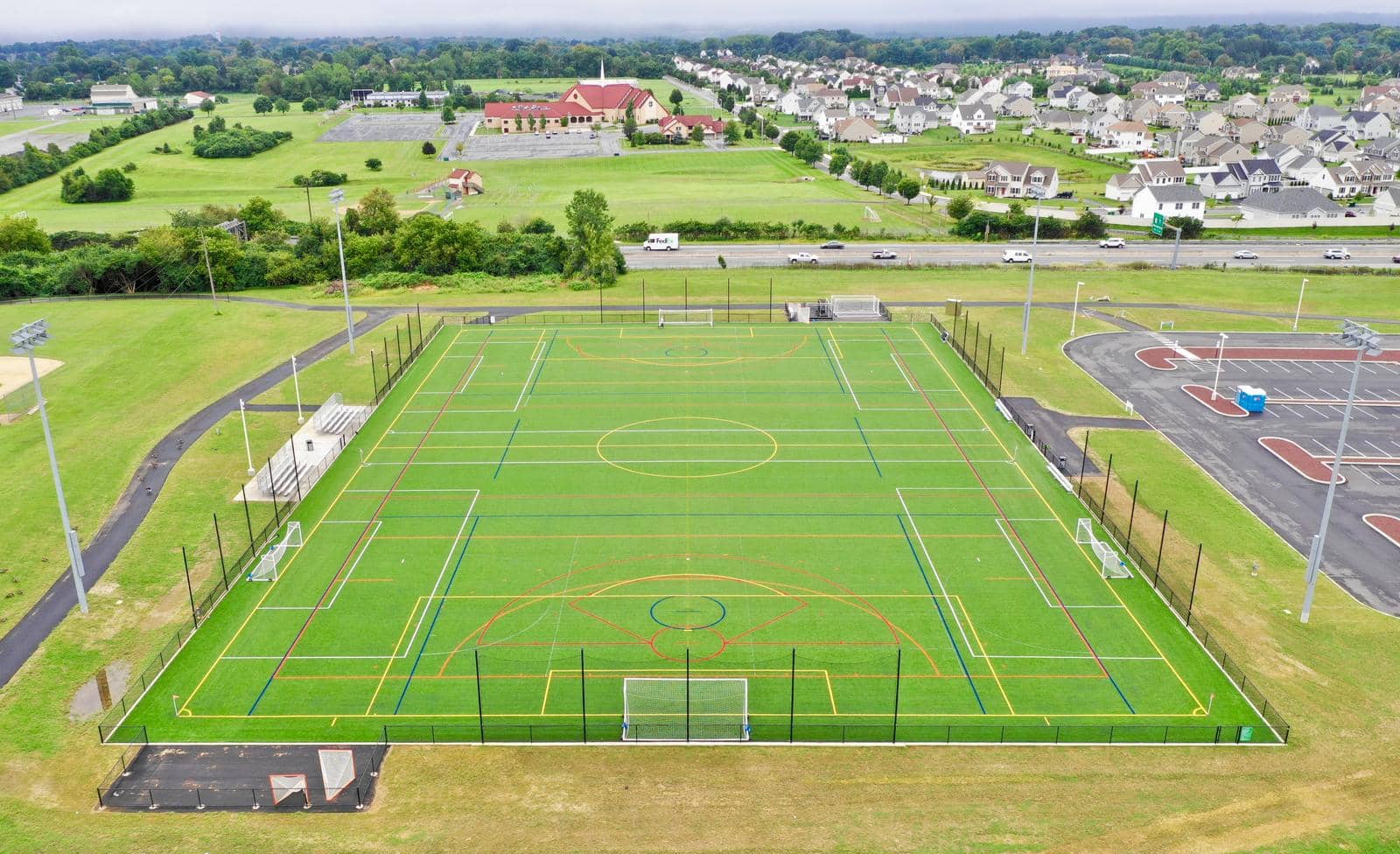 Charles Chrin Community Center Outdoor Turf Field Areal Shot